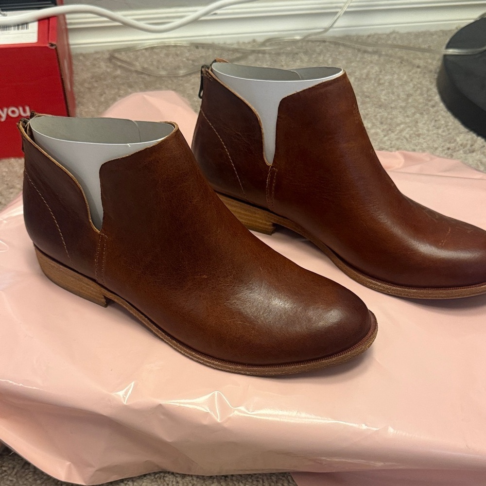 Women's Kork Ease Renny Brown Leather Ankle Booties 9.5